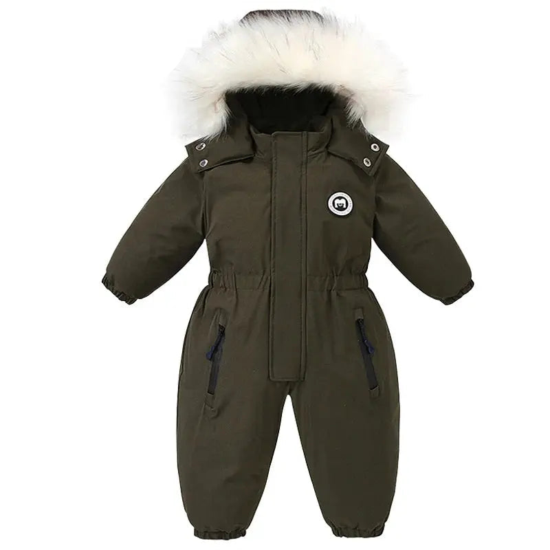Ircomll kids Boy Girl Winter Snowsuit Plus Velvet Toddler Jacket Clothes For Boy Infant Jumpsuit Hoodied Overalls 2-6Y Outwear Trikidsworld