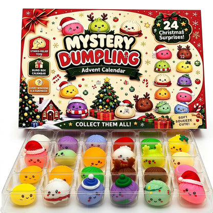 Cute dumpling squishy fidget toys with Santa hats and scarves