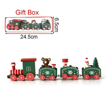 Christmas Wood Train Decoration,Christmas Ornaments With Moving Train,Home Noel,Happy New Year 2025 Gifts Trikidsworld