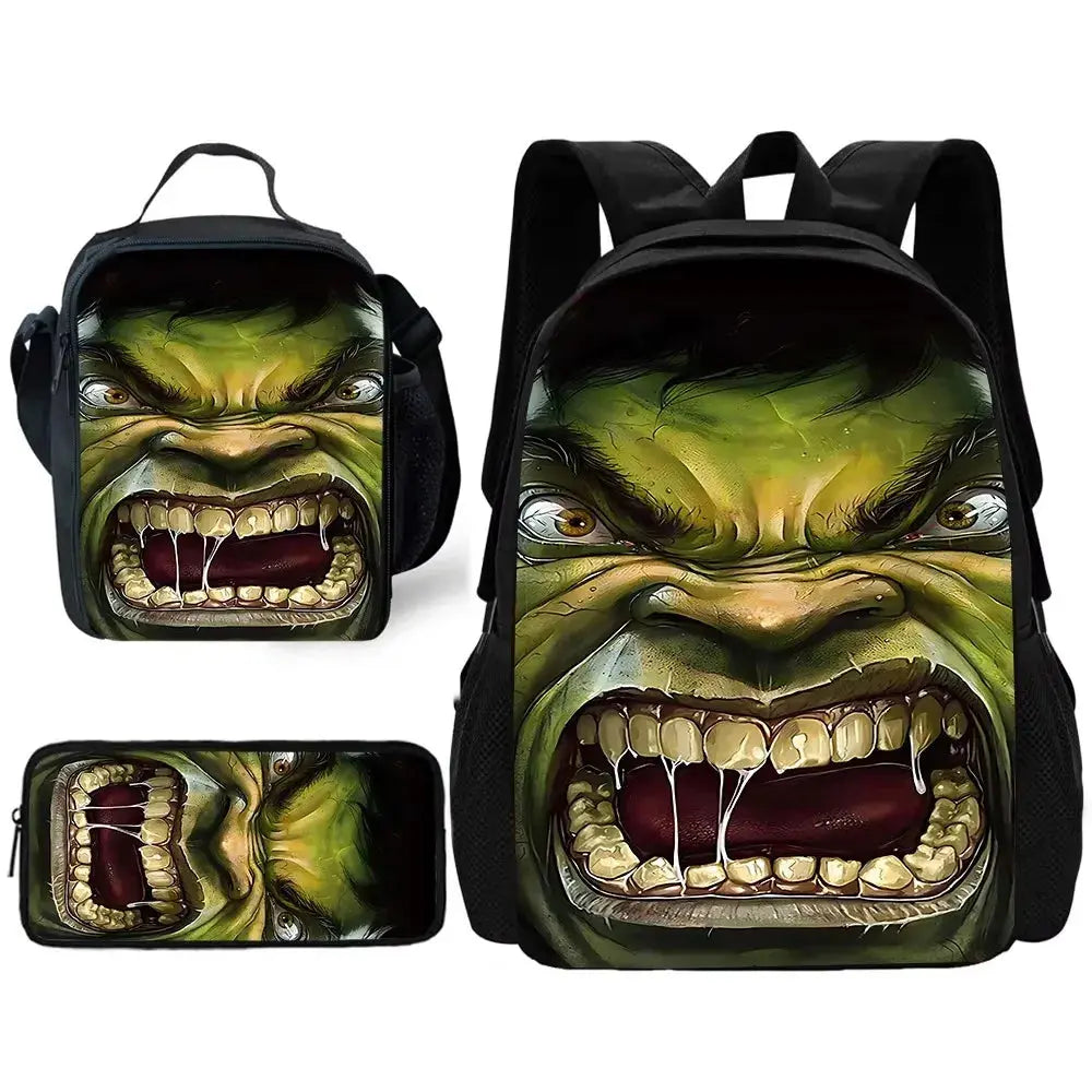 Marvel Hulk Kids School Backpack Set with Lunch & Pencil Bags Trikidsworld
