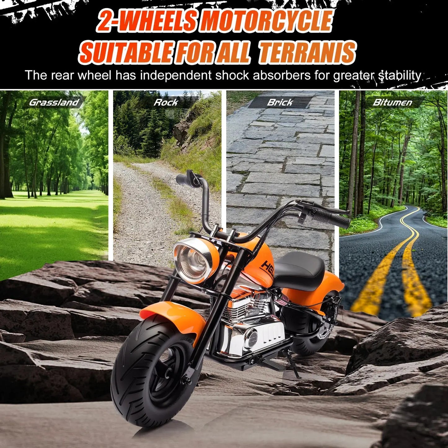 24V Kids Electric Dirt Bike,2-Wheeler Electric Motorcycle,Battery Powered Ride on Toy Car for Aged 8+ Big Kids Gift,w/ Handbrake Trikidsworld