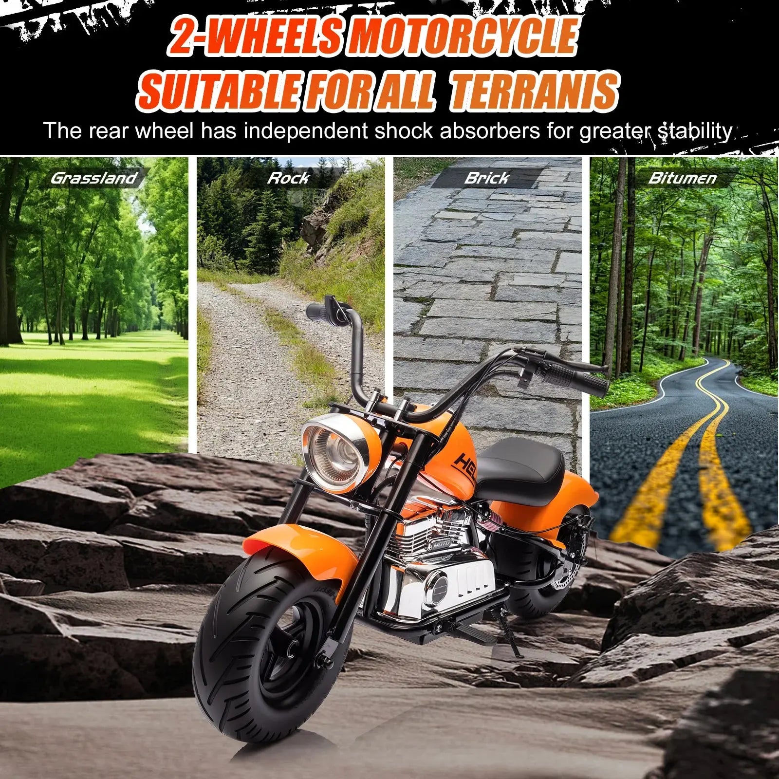 24V Kids Electric Dirt Bike,2-Wheeler Electric Motorcycle,Battery Powered Ride on Toy Car for Aged 8+ Big Kids Gift,w/ Handbrake Trikidsworld