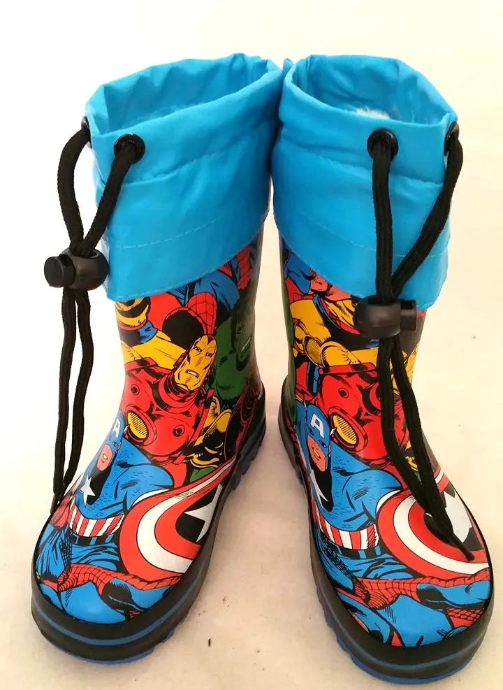 New Disney cartoon kids Captain America Rain Boots Student Rain Boots Children's Fashion Non-Slip  shoes Trikidsworld