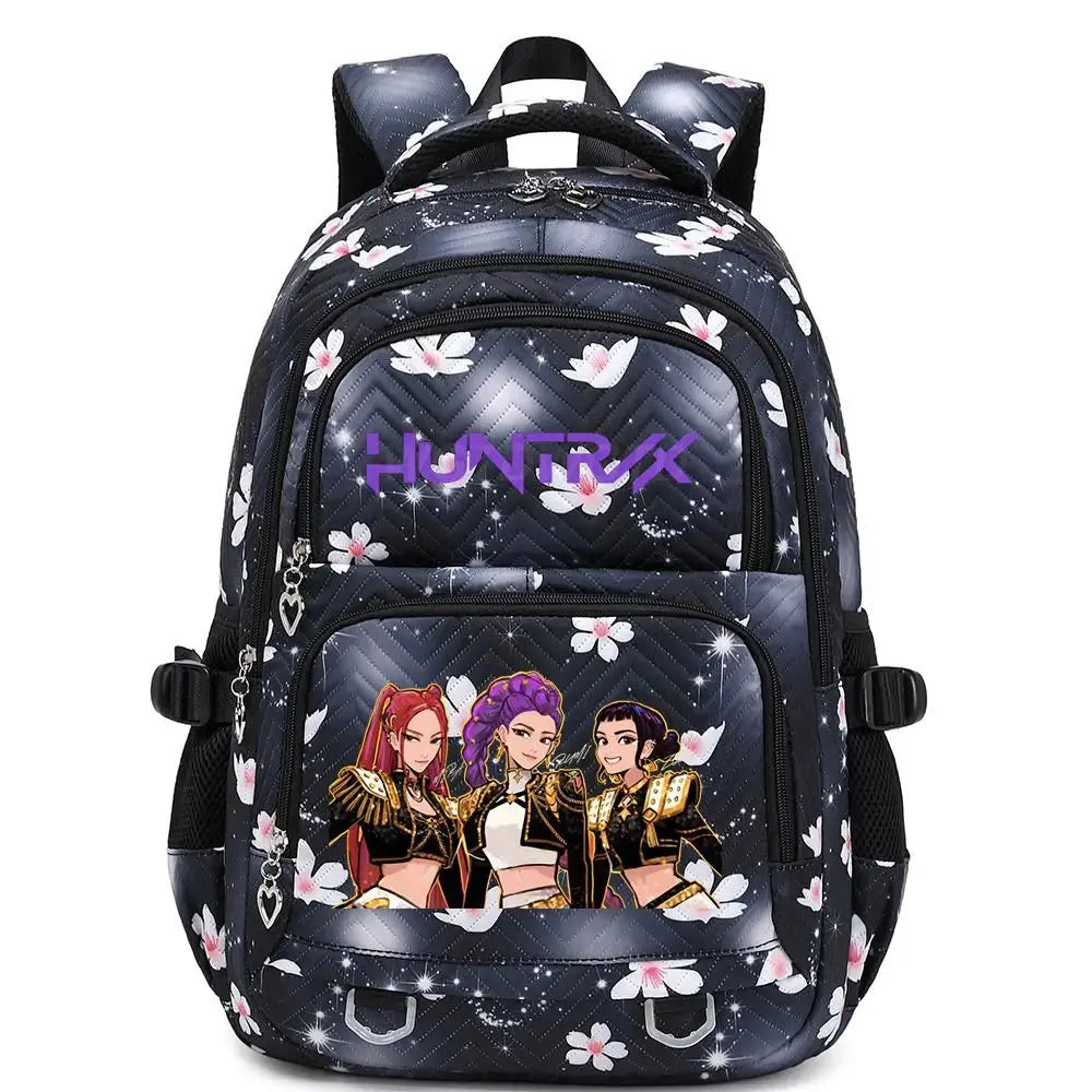 KPop Demon Hunters Backpack Rumi Mira Zoey HUNTR/X Saja Boys Print Cartoon School Bag Large Capacity Student Travel Backpacks Trikidsworld