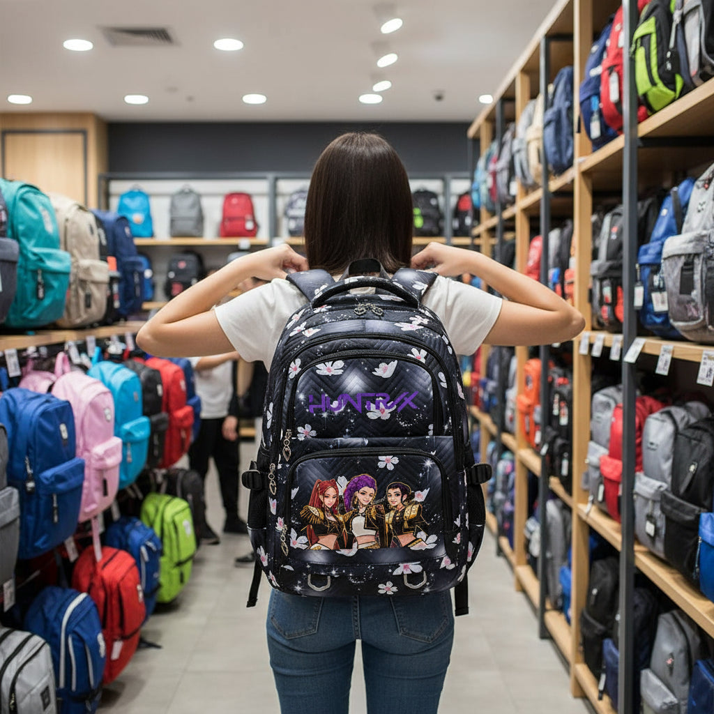 KPop Demon Hunters Backpack Rumi Mira Zoey HUNTR/X Saja Boys Print Cartoon School Bag Large Capacity Student Travel Backpacks Trikidsworld
