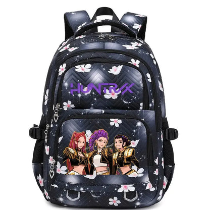 KPop Demon Hunters Backpack Rumi Mira Zoey HUNTR/X Saja Boys Print Cartoon School Bag Large Capacity Student Travel Backpacks Trikidsworld