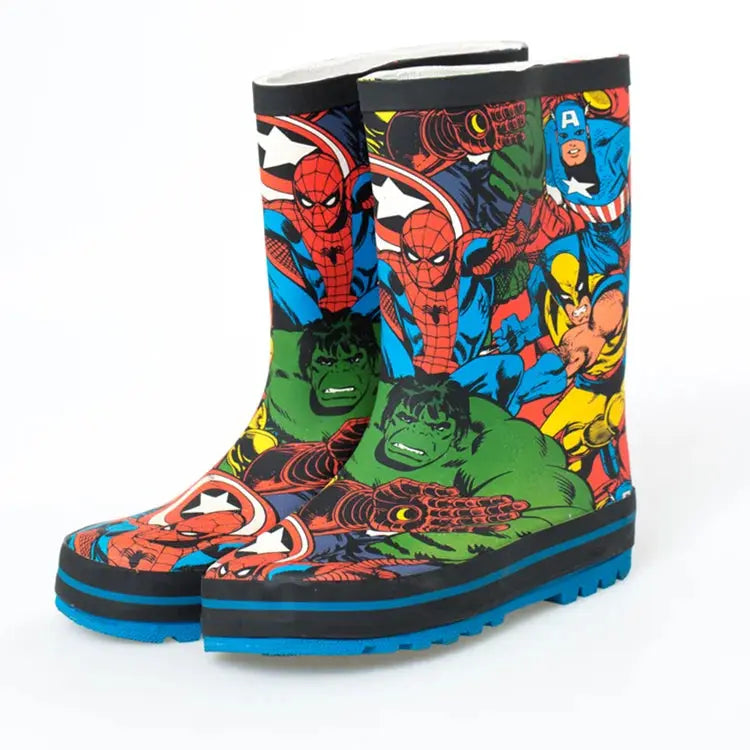 New Disney cartoon kids Captain America Rain Boots Student Rain Boots Children's Fashion Non-Slip  shoes Trikidsworld