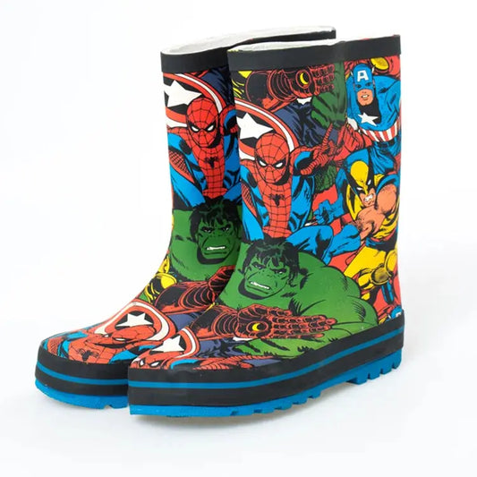 New Disney cartoon kids Captain America Rain Boots Student Rain Boots Children's Fashion Non-Slip  shoes Trikidsworld
