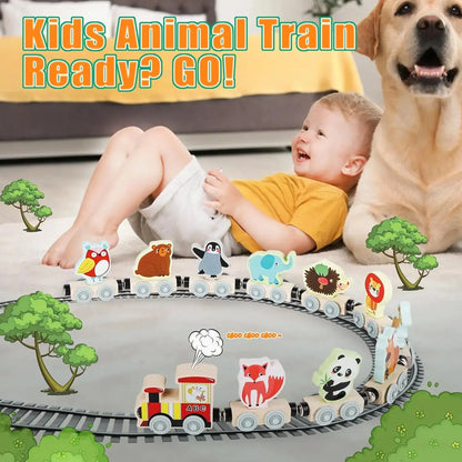 Montessori Magnetic Wooden Train Toy – Early Educational Animal Sorting Learning Set for Kids Trikidsworld