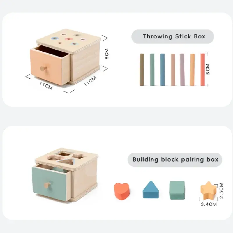 Montessori Wooden Coin & Shape Box Educational Toy Trikidsworld