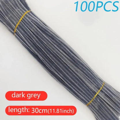 100PCS Colorful Twisted Rod DIY Handcraft Bar Wire Imaginative Wool Root Fluffy Bar Iron Wire Sticks Art Kids Educational Toys Trikidsworld