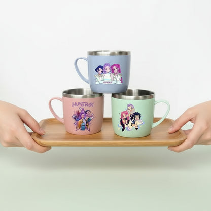 KPop Demon Hunters 304 Stainless Steel Mouth Cup Wheat Straw Element Cute Water Cups Household Anti-scalding Drinking Glass Gift Trikidsworld