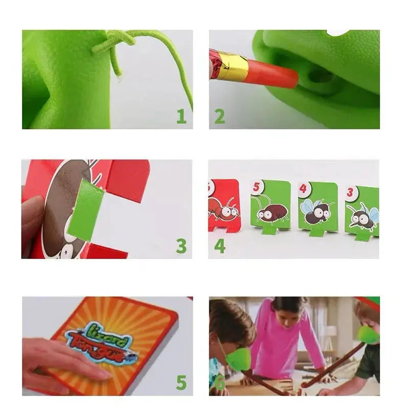 Frog Lizard Mask Wagging Tongue Lick Cards Board Games for Children Family Party Toys Antistress Funny Desktop Puzzle Game Toys Trikidsworld