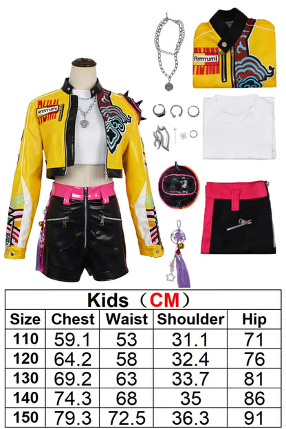 Kids Girls Rumi Zoey Mira Cosplay Costume Outfits Cartoon Demon Hunter of KPop Roleplay Children Suits Halloween Carnival Party Trikidsworld