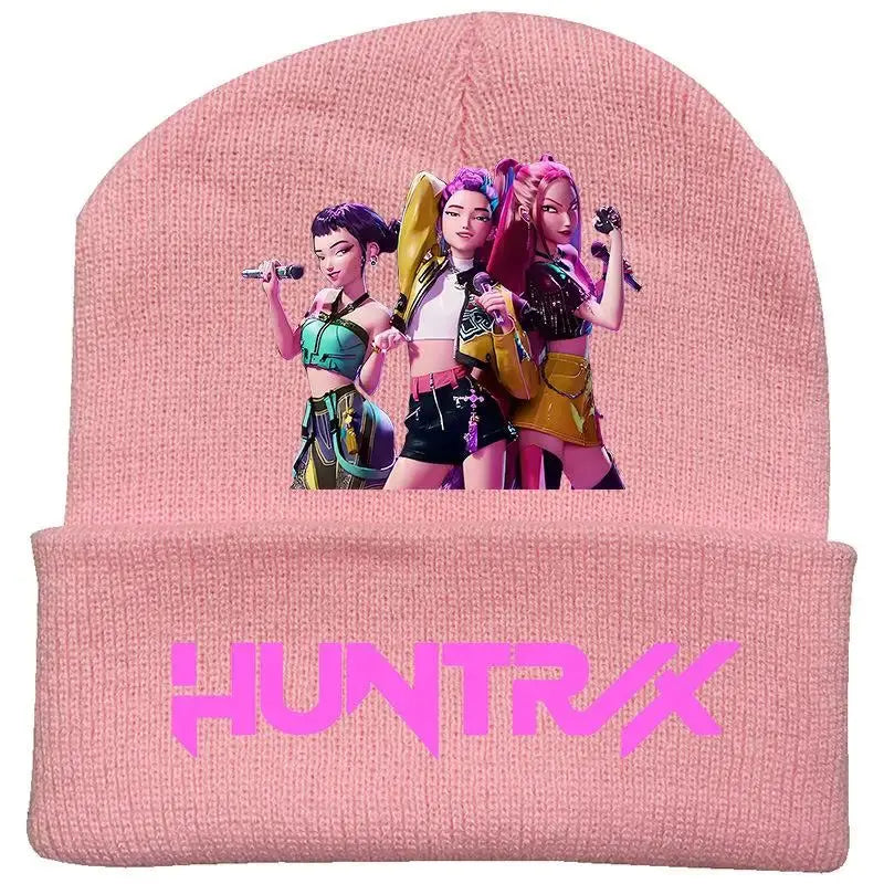 Kpop Demon Hunter Cute Knitted Hat Girls Anime  Rumi Mira Zoey Cap Kids Winter Outdoors Warm Beanies Kid Headgear Birthday Gift Trikidsworld