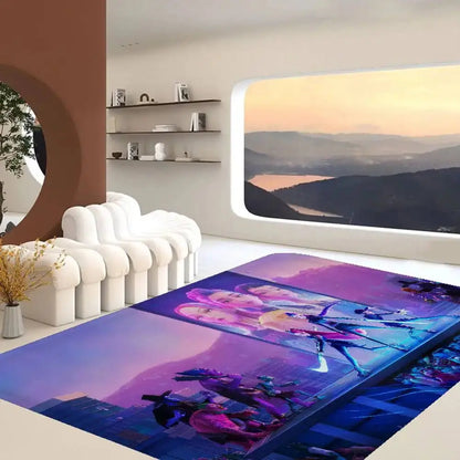 Kpop D-demon Hunters Floor Mat Rectangle Anti-slip Home Soft Badmat Front Door Indoor Outdoor Mat Welcome Doormat Trikidsworld