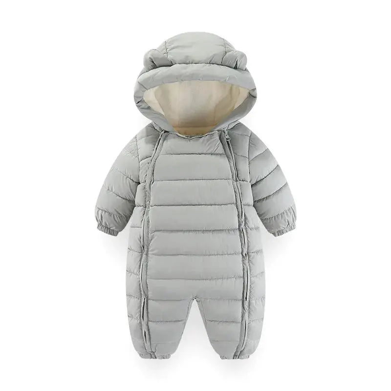OLEKID 2025 Autumn Winter Baby Rompers Hooded Plus Velvet Warm Baby Girl Jumpsuit Toddler Boys Overalls Infant Newborn Sleepwear Trikidsworld