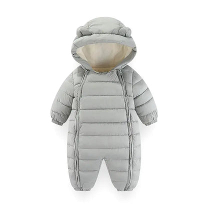 OLEKID 2025 Autumn Winter Baby Rompers Hooded Plus Velvet Warm Baby Girl Jumpsuit Toddler Boys Overalls Infant Newborn Sleepwear Trikidsworld