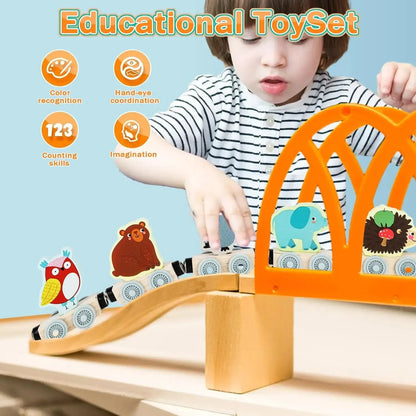 Montessori Magnetic Wooden Train Toy – Early Educational Animal Sorting Learning Set for Kids Trikidsworld