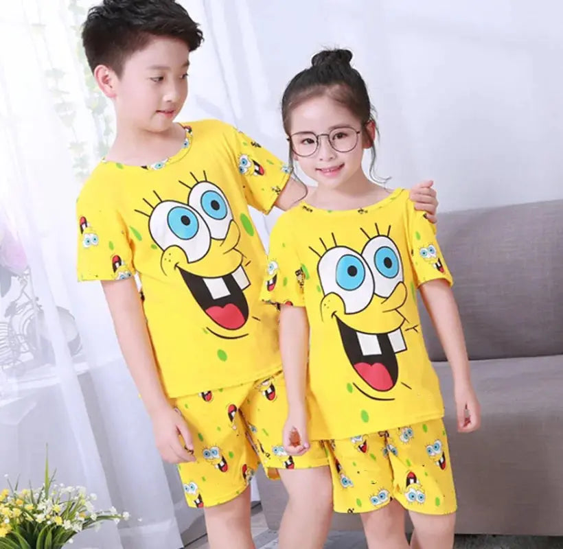 New Listing Children Clothing Summer Children Boys Girls Kids Clothing Sets Cartoon Suit Sleepwear Short Sleeve Cartoon Kid Trikidsworld