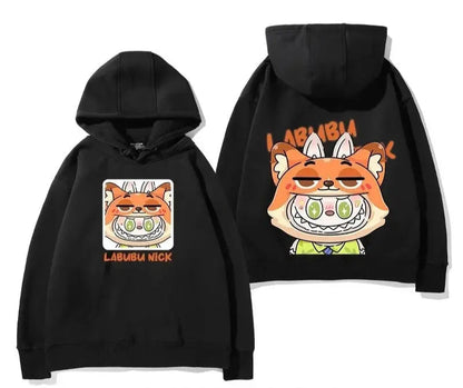 Labub labubu crazy zoo city surrounding hooded sweatshirt children's men and women autumn and winter fashion loose clothes Trikidsworld