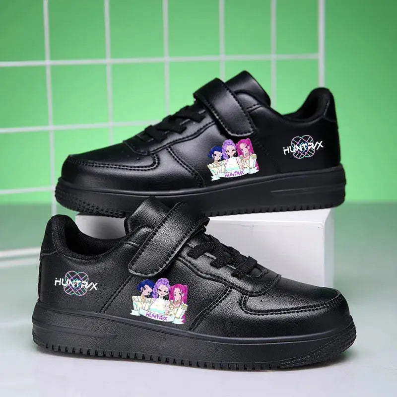 Childrens Sneakers KPop Demon Hunters Kids Skateboarding Tennis Shoes Girls White Shoes Soft Flat Student Versatile Casual Shoe Trikidsworld