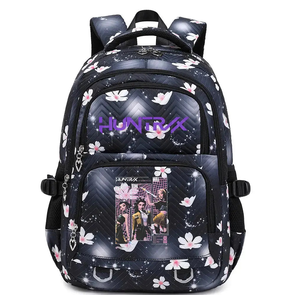 KPop Demon Hunters Backpack Rumi Mira Zoey HUNTR/X Saja Boys Print Cartoon School Bag Large Capacity Student Travel Backpacks Trikidsworld