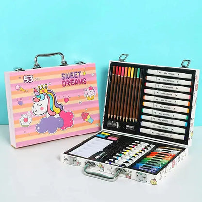 53 pcs Art Painting Set Gift for Kids DIY Drawing Painting with Markers Pigments Brush Set Stationery Supply Trikidsworld
