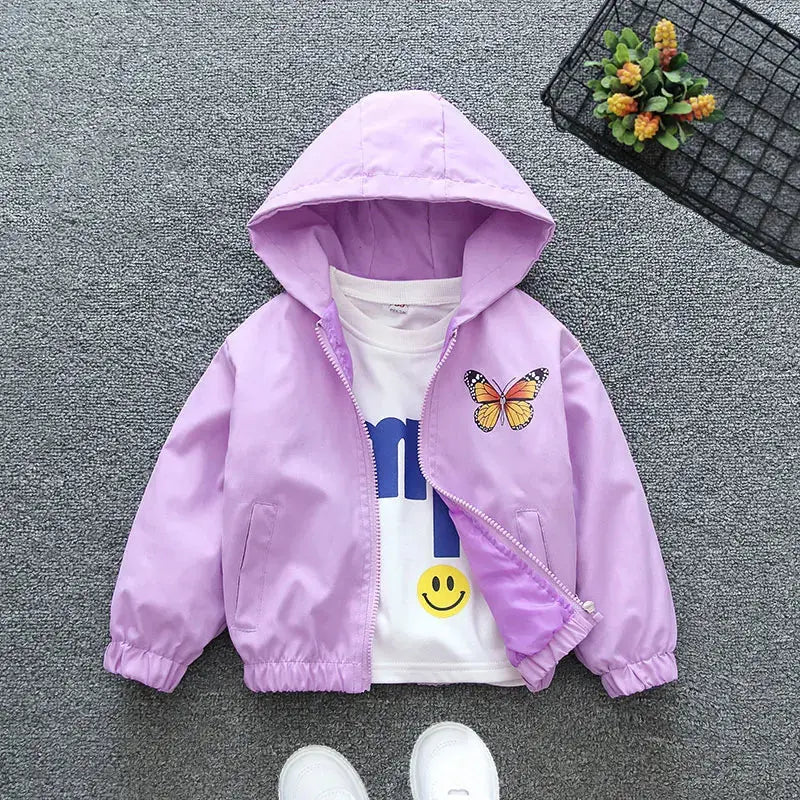 3 - 10 - Year - Old Girls' Spring - Autumn Outerwear: Jackets Featuring Adorable Butterfly Motifs Trikidsworld