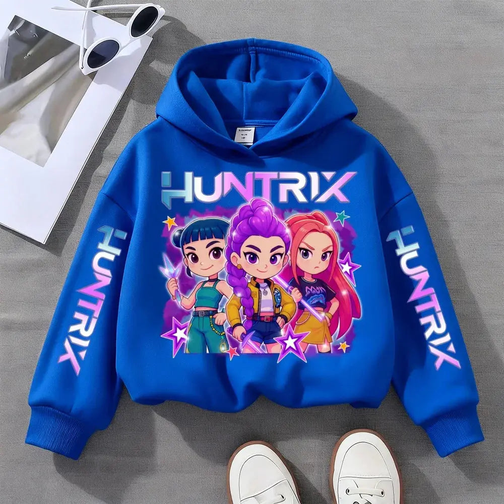 Witch Hunter Group Zoey Cosplay Costume Girls Womens Halloween Party Costumes Demon Hunter Idol Girl Group Purple Casual Hoodie Trikidsworld