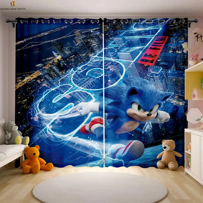 Cute Cat Digital Print Curtains (2 PCS) | Bedroom & Living Room Decor Trikidsworld