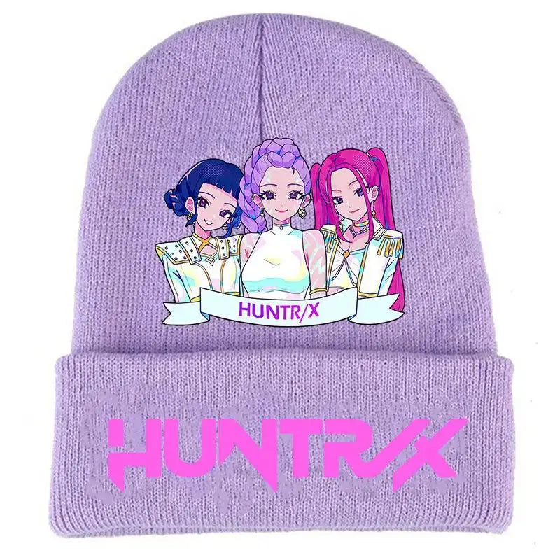 Kpop Demon Hunter Cute Knitted Hat Girls Anime  Rumi Mira Zoey Cap Kids Winter Outdoors Warm Beanies Kid Headgear Birthday Gift Trikidsworld