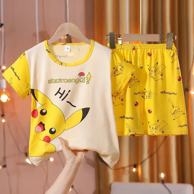 Short Pajamas Set For Boys Baby Girls Clothes Set Kids Summer Tops Pants Cartoon Sleepwear Pyjamas Toddler Trikidsworld