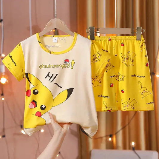 Short Pajamas Set For Boys Baby Girls Clothes Set Kids Summer Tops Pants Cartoon Sleepwear Pyjamas Toddler Trikidsworld
