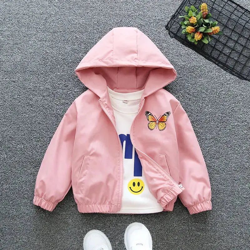 3 - 10 - Year - Old Girls' Spring - Autumn Outerwear: Jackets Featuring Adorable Butterfly Motifs Trikidsworld