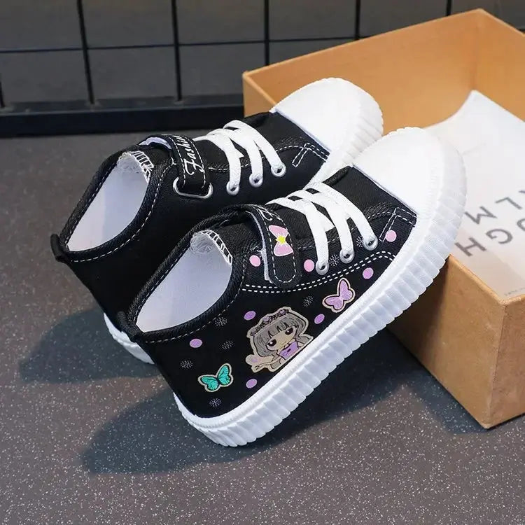 Multi Colored Kids Casual Shoes Cartoon Mid Top Anti Slip Spring Autumn Outdoor Kids Canvas Shoe Sizes 26-37 Sandalias De Mujer Trikidsworld