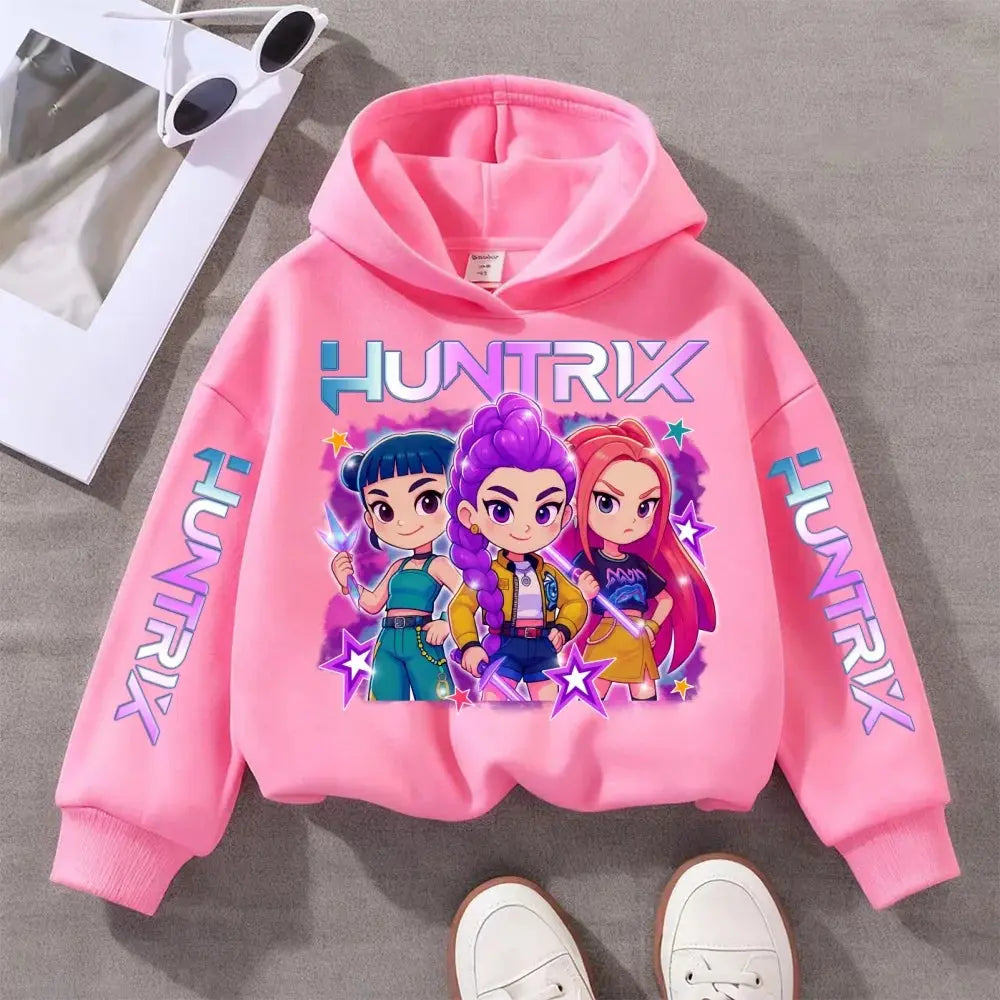 Witch Hunter Group Zoey Cosplay Costume Girls Womens Halloween Party Costumes Demon Hunter Idol Girl Group Purple Casual Hoodie Trikidsworld