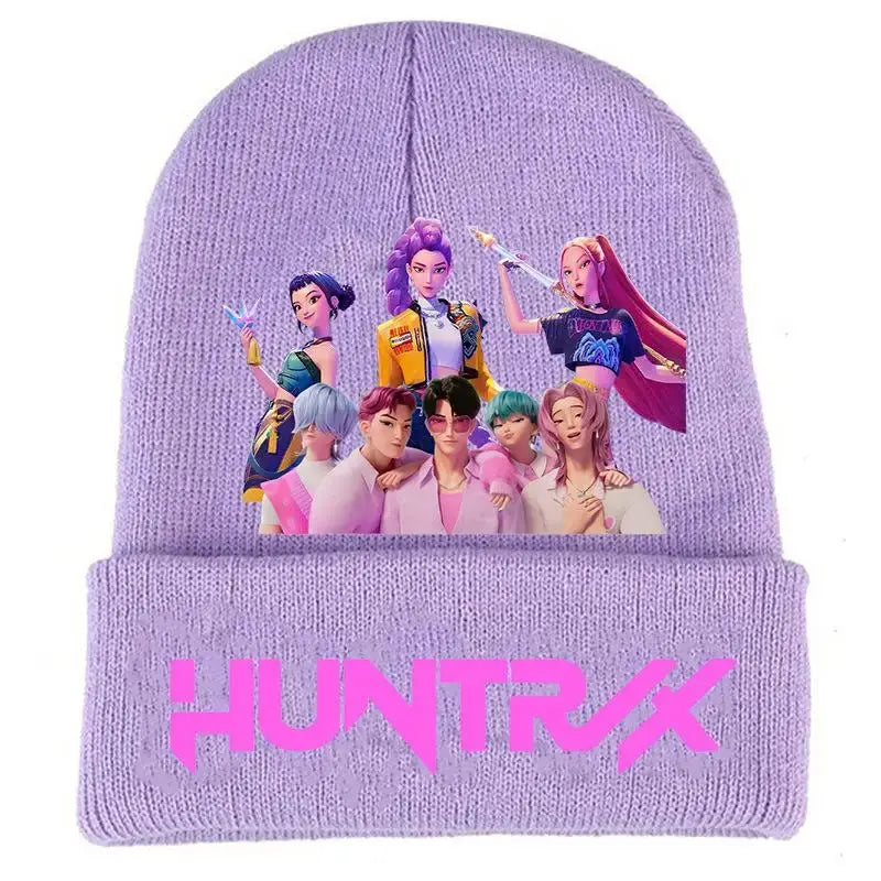 Kpop Demon Hunter Cute Knitted Hat Girls Anime  Rumi Mira Zoey Cap Kids Winter Outdoors Warm Beanies Kid Headgear Birthday Gift Trikidsworld