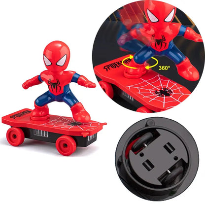 Spider-Man Skateboard Toys Anime Boy Automatic Flip Rotation Skateboard Acousto-optic Car Electric Music Stunt Scooters Toy Gift Trikidsworld