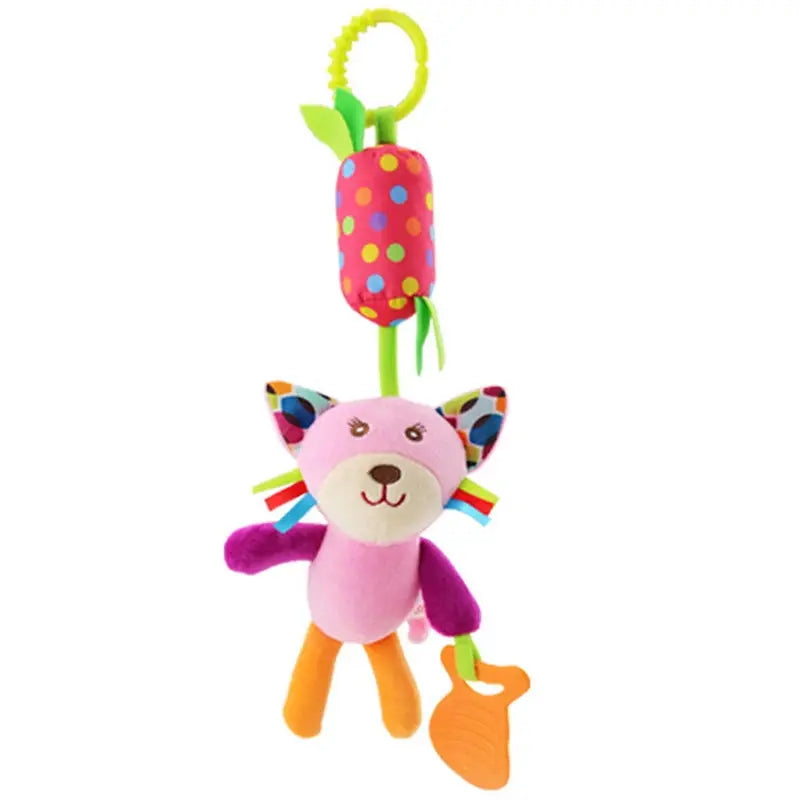 Baby Sensory Hanging Rattles Soft Learning Toy Plush Animals Stroller Infant Car Bed Crib with Teether for Bebe Babies Toddlers Trikidsworld