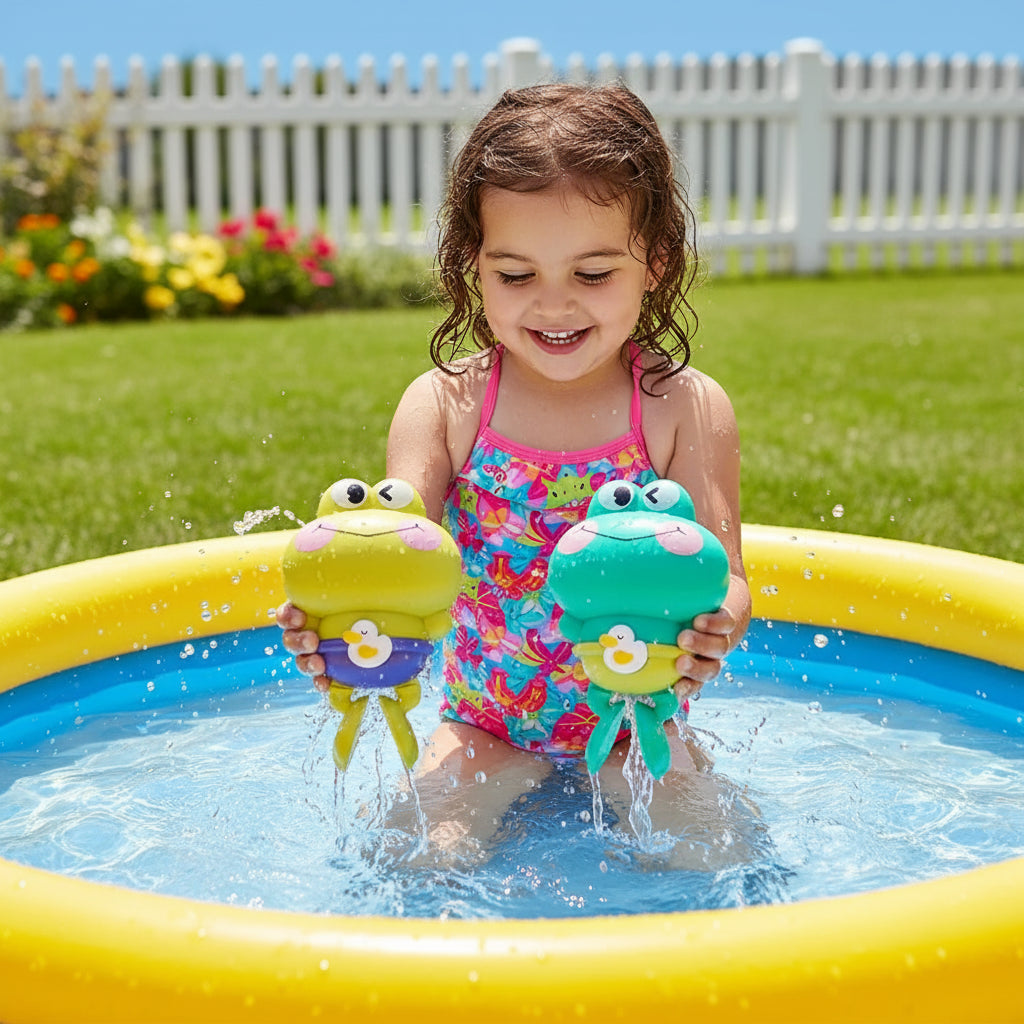 Wind-Up Swimming Frog Bath Toys for Toddlers, No Battery Mold-Free ABS Montessori Water Toy for Kids Trikidsworld