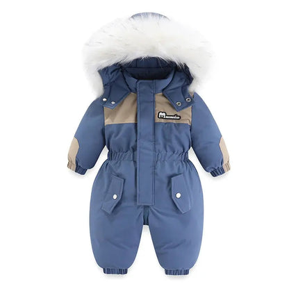 Ircomll kids Boy Girl Winter Snowsuit Plus Velvet Toddler Jacket Clothes For Boy Infant Jumpsuit Hoodied Overalls 2-6Y Outwear Trikidsworld
