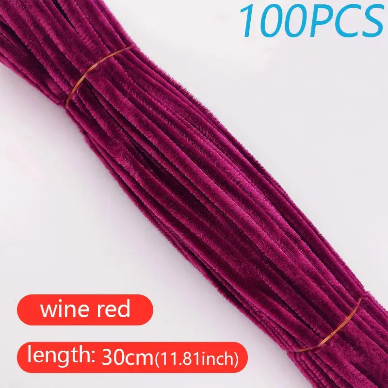 100PCS Colorful Twisted Rod DIY Handcraft Bar Wire Imaginative Wool Root Fluffy Bar Iron Wire Sticks Art Kids Educational Toys Trikidsworld