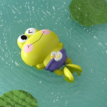 Wind-Up Swimming Frog Bath Toys for Toddlers, No Battery Mold-Free ABS Montessori Water Toy for Kids Trikidsworld