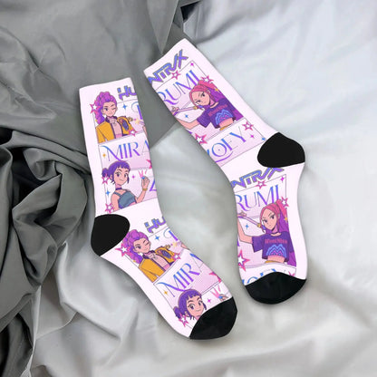 Baby Saja KPop Demon Hunters Chibi Art Stockings Custom Leisure Socks Autumn Non Skid Socks Men Outdoor Sports Medium Soft Socks Trikidsworld
