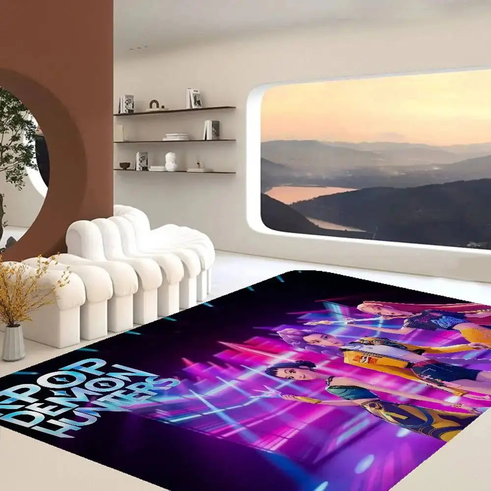 Kpop D-demon Hunters Floor Mat Rectangle Anti-slip Home Soft Badmat Front Door Indoor Outdoor Mat Welcome Doormat Trikidsworld