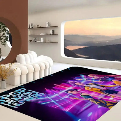 Kpop D-demon Hunters Floor Mat Rectangle Anti-slip Home Soft Badmat Front Door Indoor Outdoor Mat Welcome Doormat Trikidsworld