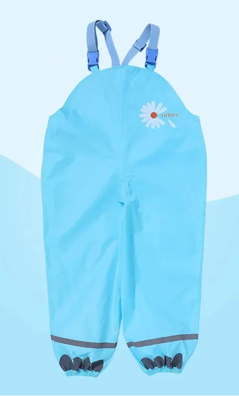 Kids Rain Gear Ultra-light Waterproof Children Strap suspender pants and poncho Trikidsworld
