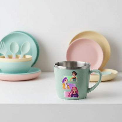 KPop Demon Hunters 304 Stainless Steel Mouth Cup Wheat Straw Element Cute Water Cups Household Anti-scalding Drinking Glass Gift Trikidsworld