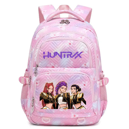 KPop Demon Hunters Backpack Rumi Mira Zoey HUNTR/X Saja Boys Print Cartoon School Bag Large Capacity Student Travel Backpacks Trikidsworld
